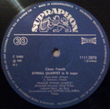César Franck - Prague String Quartet : String Quartet (LP)
