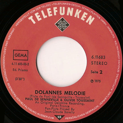 Paul de Senneville & Olivier Toussaint / Jean-Claude Borelly : Dolannes Melodie (7", Single, RP)
