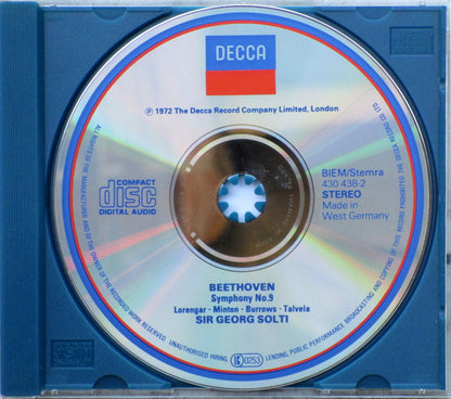Ludwig van Beethoven - Georg Solti / Chicago Symphony Orchestra / Chicago Symphony Chorus / Pilar Lorengar / Yvonne Minton / Stuart Burrows / Martti Talvela : Symphony No. 9 In D Minor, Op. 125 'Choral' (CD, RE, RM)
