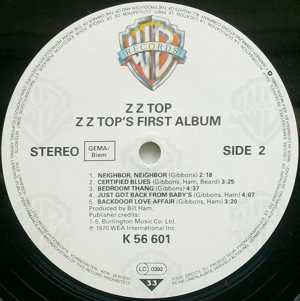 ZZ Top : ZZ Top's First Album (LP, Album, RE)