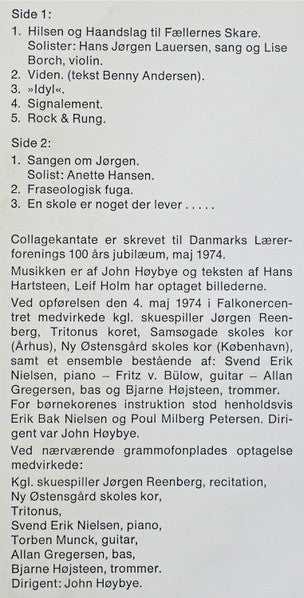 John Høybye, Hans Hartsteen, Leif Holm (2) : Collagecantate (LP, Album)