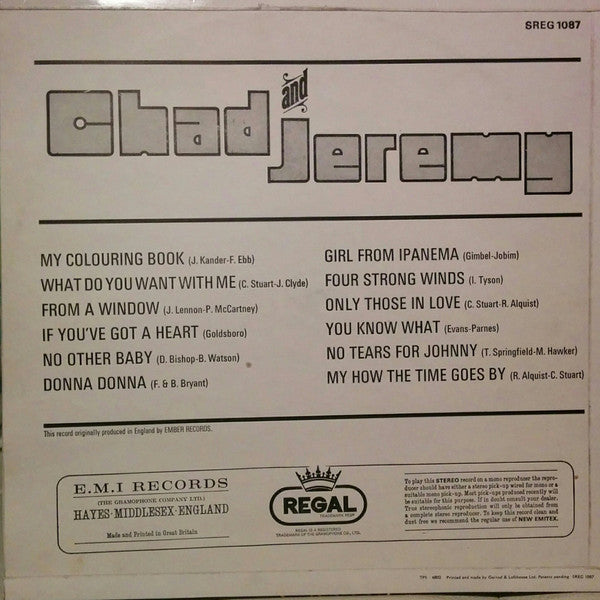 Chad & Jeremy : Chad And Jeremy (LP, Comp)