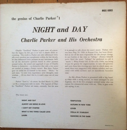 Charlie Parker And His Orchestra : Night And Day (LP, Comp, Mono)