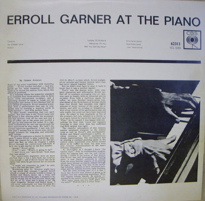 Erroll Garner : Erroll Garner At The Piano (LP, Mono, RE)