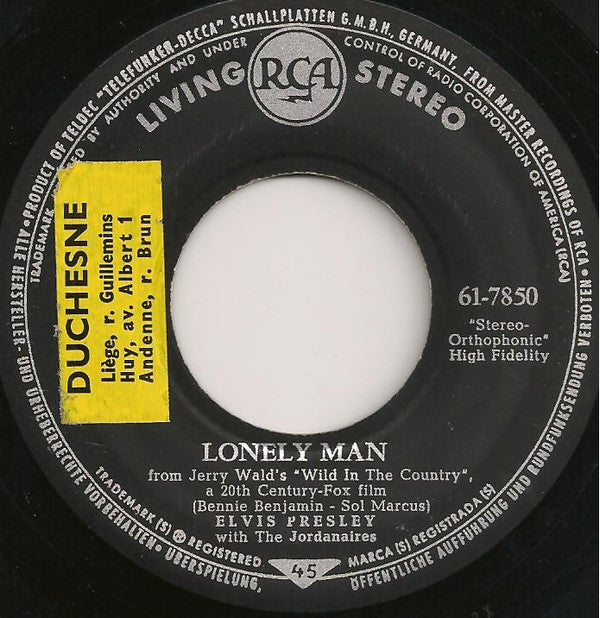 Elvis Presley With The Jordanaires : Torna A Surriento (Surrender) / Lonely Man (7", Single)
