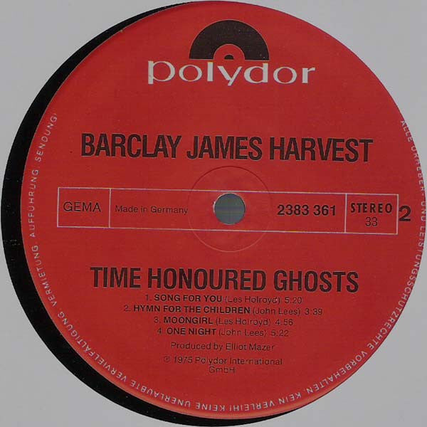 Barclay James Harvest : Time Honoured Ghosts (LP, Album)