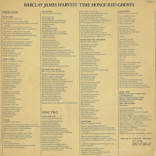 Barclay James Harvest : Time Honoured Ghosts (LP, Album)