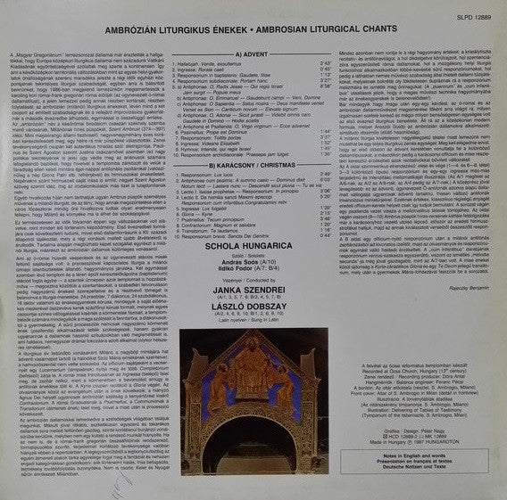 Schola Hungarica : Ambrosian Liturgical Chants (LP, Album)