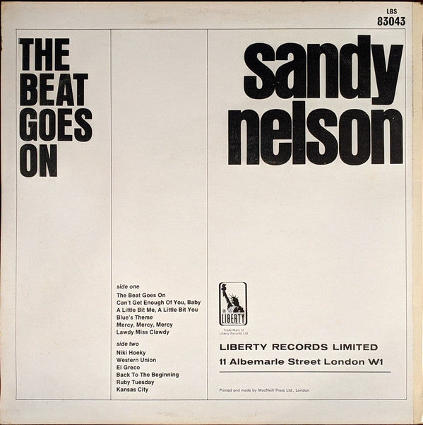 Sandy Nelson : The Beat Goes On (LP, Album)