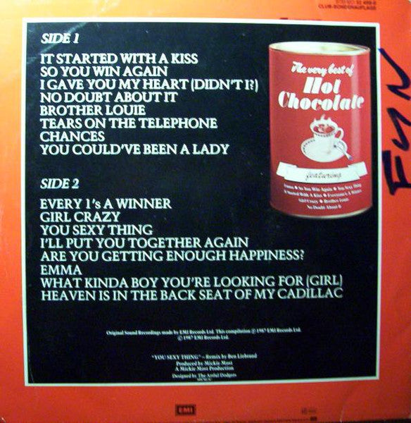 Hot Chocolate : The Very Best Of Hot Chocolate (LP, Comp, Club)