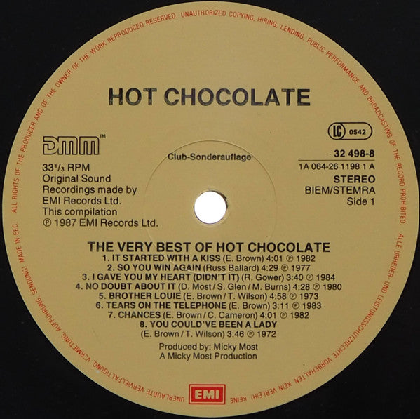 Hot Chocolate : The Very Best Of Hot Chocolate (LP, Comp, Club)