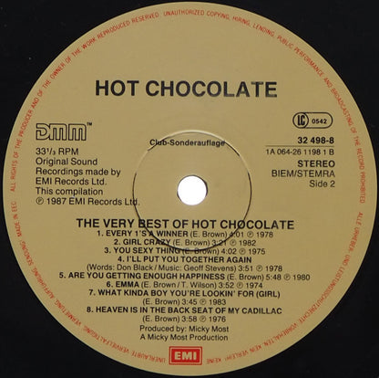 Hot Chocolate : The Very Best Of Hot Chocolate (LP, Comp, Club)