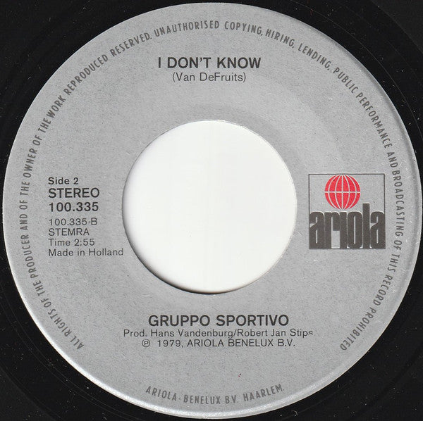 Gruppo Sportivo : Disco Really Made It (7", Single)