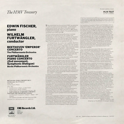 Ludwig van Beethoven, Wilhelm Furtwängler, Philharmonia Orchestra, Edwin Fischer, Berliner Philharmoniker, Wilhelm Furtwängler : Beethoven "Emperor" Concerto / Furtwängler Piano Concerto (LP, Album, Mono)