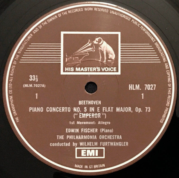 Ludwig van Beethoven, Wilhelm Furtwängler, Philharmonia Orchestra, Edwin Fischer, Berliner Philharmoniker, Wilhelm Furtwängler : Beethoven "Emperor" Concerto / Furtwängler Piano Concerto (LP, Album, Mono)
