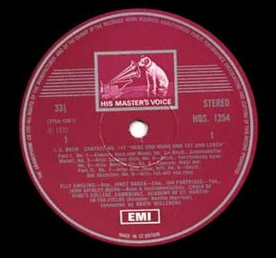 Johann Sebastian Bach, The King's College Choir Of Cambridge, Elly Ameling, Janet Baker, Ian Partridge, John Shirley-Quirk, The Academy Of St. Martin-in-the-Fields, David Willcocks : Cantata No. 147, "Herz Und Mund" / 3 Motets (LP, Album)