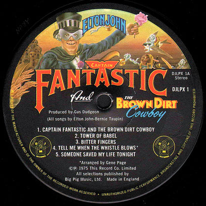 Elton John : Captain Fantastic And The Brown Dirt Cowboy (LP, Album, Gat)