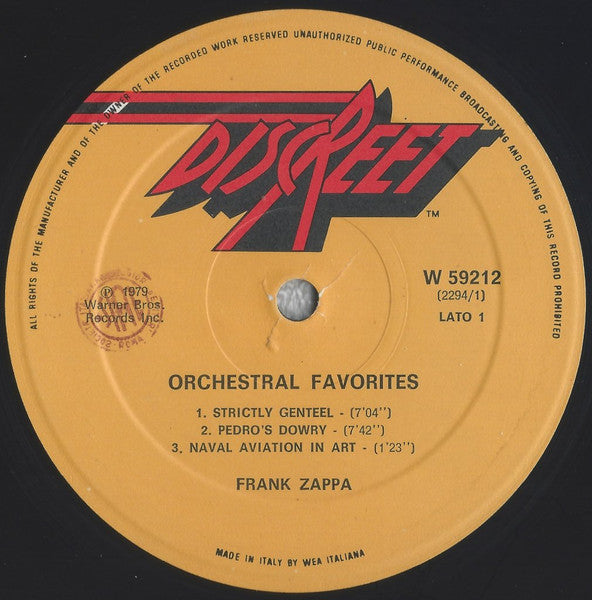 Frank Zappa : Orchestral Favorites (LP, Album)