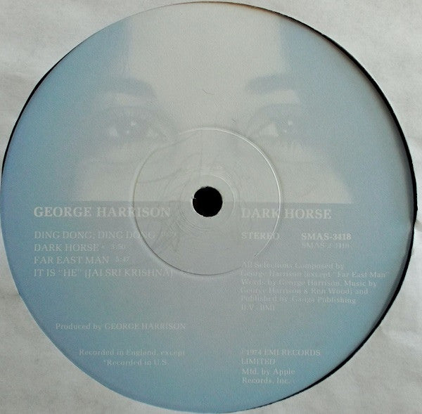 George Harrison : Dark Horse (LP, Album, Jac)