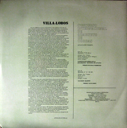Heitor Villa-Lobos : Concurso Internacional De Quarteto De Cordas (LP, Album)