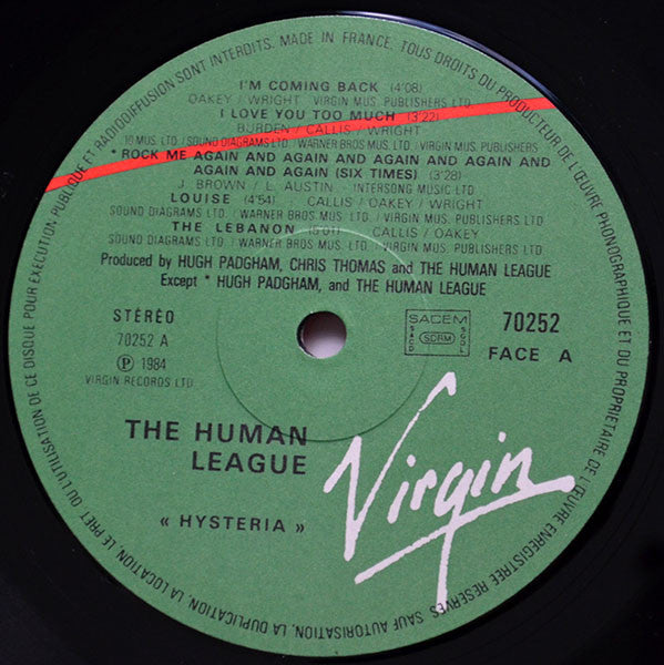 The Human League : Hysteria (LP, Album, Gat)