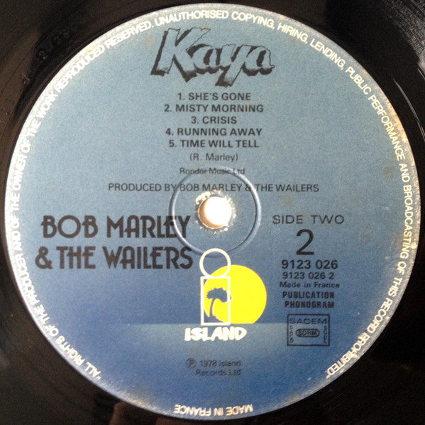 Bob Marley & The Wailers : Kaya (LP, Album)