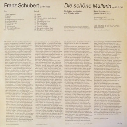 Peter Schreier, Franz Schubert : Die Schöne Müllerin (LP, Album, RE)