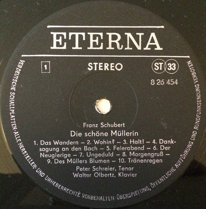 Peter Schreier, Franz Schubert : Die Schöne Müllerin (LP, Album, RE)