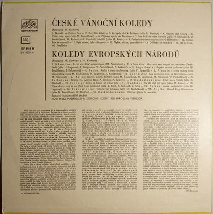 Noví Pěvci Madrigalů A Komorní Hudby, Miroslav Venhoda : České Vánoční Koledy / Koledy Evropských Národů (LP, Album)