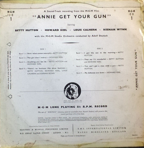 Various : Annie Get Your Gun (Original Soundtrack) (10")