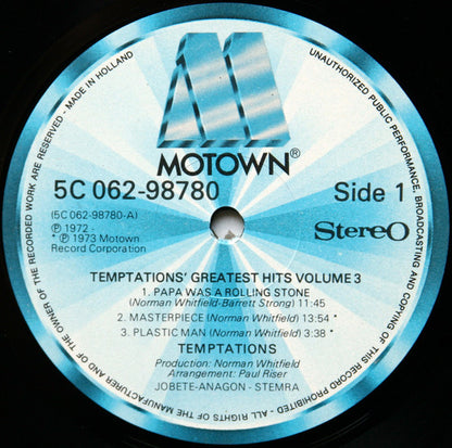 The Temptations : Greatest Hits Volume 3 (LP, Comp)