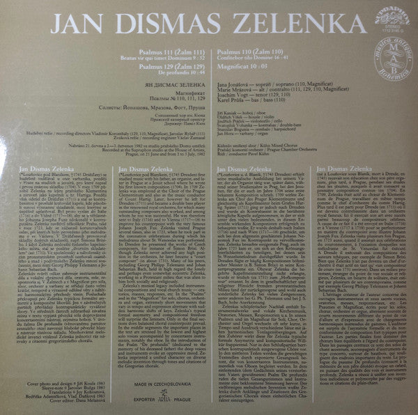 Jan Dismas Zelenka, Kühn Mixed Choir, Prague Chamber Orchestra, Pavel Kühn : Magnificat - Psalmi N°110/111/129 (LP)
