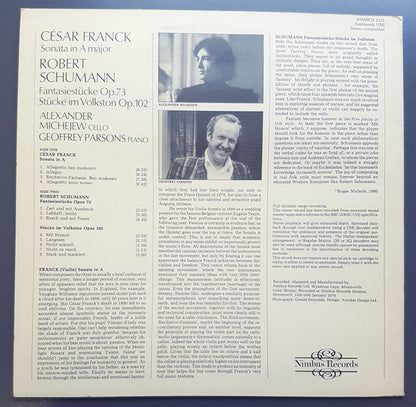 César Franck, Robert Schumann, Alexander Michejew, Geoffrey Parsons (2) : Sonata In A Major / Fantasiestücke Op. 73 / Stücke Im Volkston Op. 102 (LP)