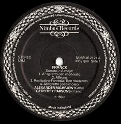 César Franck, Robert Schumann, Alexander Michejew, Geoffrey Parsons (2) : Sonata In A Major / Fantasiestücke Op. 73 / Stücke Im Volkston Op. 102 (LP)