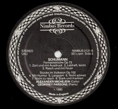 César Franck, Robert Schumann, Alexander Michejew, Geoffrey Parsons (2) : Sonata In A Major / Fantasiestücke Op. 73 / Stücke Im Volkston Op. 102 (LP)