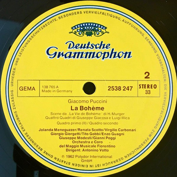 Giacomo Puccini, Renata Scotto, Gianni Poggi, Jolanda Meneguzzer, Tito Gobbi, Orchestra Del Maggio Musicale Fiorentino E Coro Del Maggio Musicale Fiorentino, Antonino Votto : La Bohème (2xLP, Album + Box)