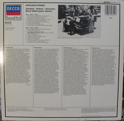 Kathleen Ferrier, Bruno Walter, Franz Schubert, Robert Schumann, Johannes Brahms : Kathleen Ferrier (LP, Album, Mono)