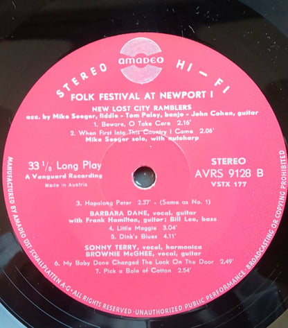 Various : Folk Festival At Newport Vol. 1 (LP)