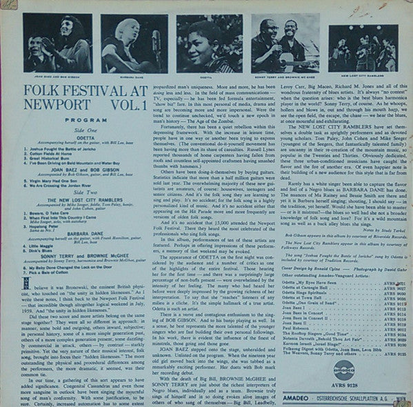 Various : Folk Festival At Newport Vol. 1 (LP)