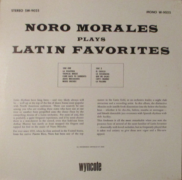 Noro Morales : Noro Morales Plays Latin Favorites (LP, Album)