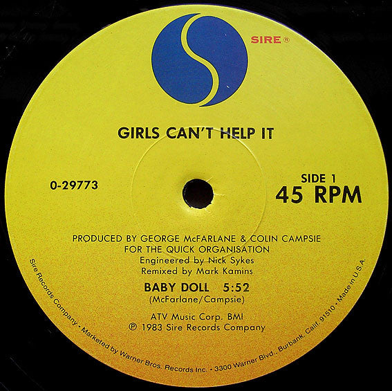 Girls Can't Help It : Baby Doll (12", Maxi)