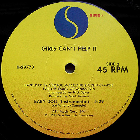 Girls Can't Help It : Baby Doll (12", Maxi)