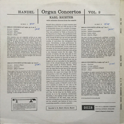 Georg Friedrich Händel, Karl Richter With Karl Richter Und Sein Kammerorchester : Organ Concertos Vol. 2 Op.4 Nos. 5 6 7 8 (LP, RE, ED2)