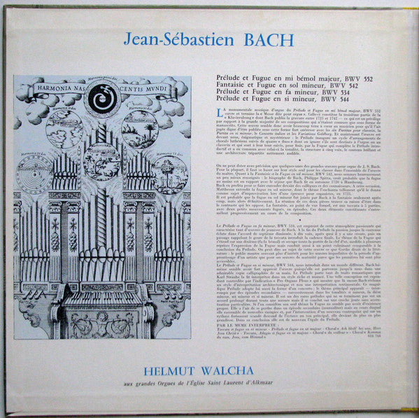 Johann Sebastian Bach – Helmut Walcha : Récital D'Orgue (LP, Album)