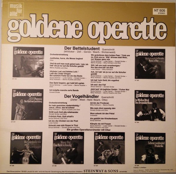 Various : Der Bettelstudent - Der Vogelhändler (LP, Comp)