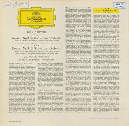 Béla Bartók, Géza Anda • Ferenc Fricsay • Radio-Symphonie-Orchester Berlin : Klavierkonzerte Nr. 2 Und 3 (LP)