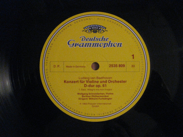Wilhelm Furtwängler, Berliner Philharmoniker, Wolfgang Schneiderhan, Ludwig van Beethoven : Beethoven: Violinkonzert (LP, Mono)