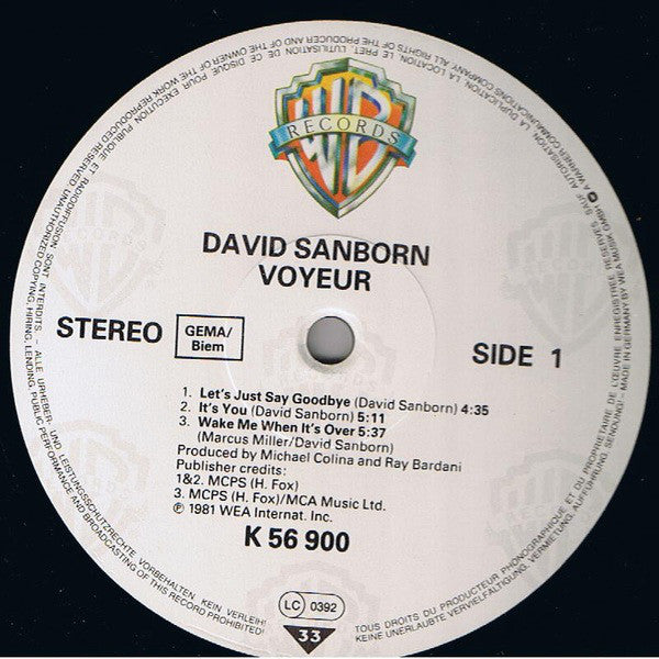 David Sanborn : Voyeur (LP, Album)