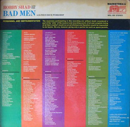 Bobby Shad And The Bad Men : A 65-Piece Rock Workshop (LP, Album, Gat)