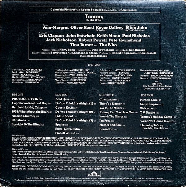 Various : Tommy (Original Soundtrack Recording) (2xLP, Album, All)